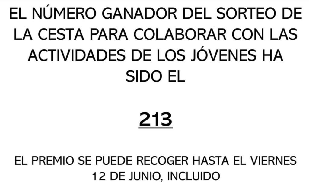 número ganador de la rifa